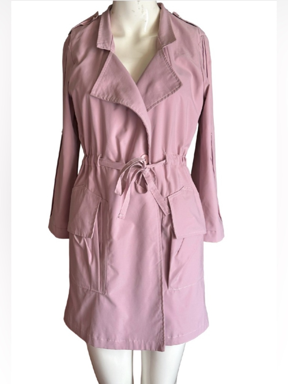 Vintage Light Pink Midi-Trench